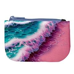 Summer Waves In Pink Ii Large Coin Purse