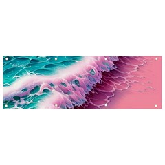 Summer Waves In Pink Ii Banner And Sign 9  X 3  by GardenOfOphir