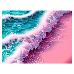 Summer Waves In Pink Ii One Side Premium Plush Fleece Blanket (Extra Small)