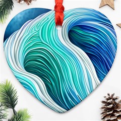 The Power Of The Ocean Iii Ornament (heart) by GardenOfOphir