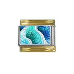 The Power Of The Ocean Iii Gold Trim Italian Charm (9mm)