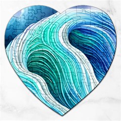 The Power Of The Ocean Iii Jigsaw Puzzle (heart) by GardenOfOphir