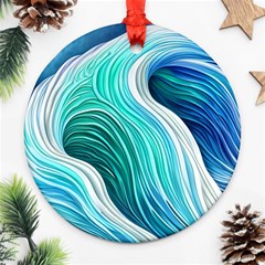 The Power Of The Ocean Iii Round Ornament (two Sides) by GardenOfOphir