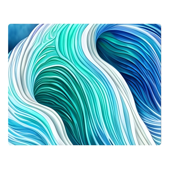 The Power Of The Ocean Iii One Side Premium Plush Fleece Blanket (Large)