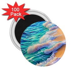 Waves At The Ocean s Edge 2 25  Magnets (100 Pack)  by GardenOfOphir