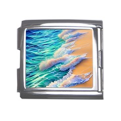 Waves At The Ocean s Edge Mega Link Italian Charm (18mm)