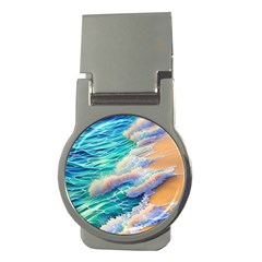 Waves At The Ocean s Edge Money Clips (round)  by GardenOfOphir