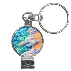 Waves At The Ocean s Edge Nail Clippers Key Chain by GardenOfOphir