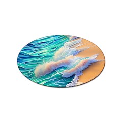 Waves At The Ocean s Edge Sticker (oval) by GardenOfOphir