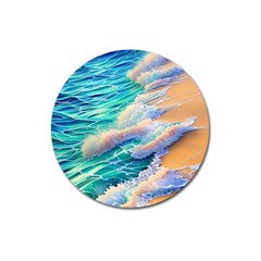 Waves At The Ocean s Edge Magnet 3  (round) by GardenOfOphir