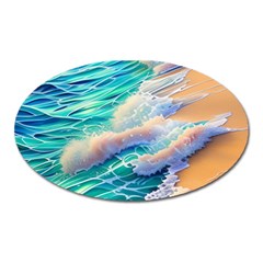 Waves At The Ocean s Edge Oval Magnet by GardenOfOphir