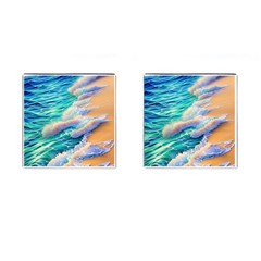 Waves At The Ocean s Edge Cufflinks (square) by GardenOfOphir