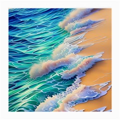 Waves At The Ocean s Edge Medium Glasses Cloth by GardenOfOphir