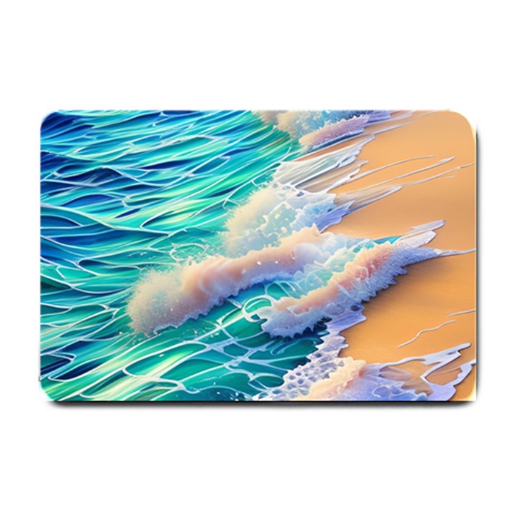 Waves At The Ocean s Edge Small Doormat