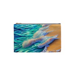 Waves At The Ocean s Edge Cosmetic Bag (small) by GardenOfOphir