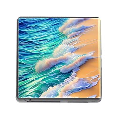 Waves At The Ocean s Edge Memory Card Reader (square 5 Slot) by GardenOfOphir