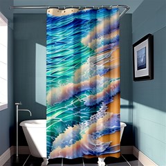 Waves At The Ocean s Edge Shower Curtain 36  X 72  (stall)  by GardenOfOphir