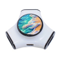 Waves At The Ocean s Edge 3-port Usb Hub by GardenOfOphir