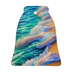 Waves At The Ocean s Edge Ornament (bell) by GardenOfOphir