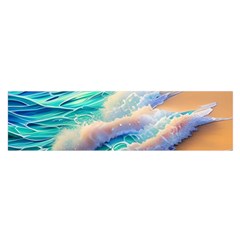 Waves At The Ocean s Edge Oblong Satin Scarf (16  X 60 ) by GardenOfOphir