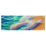 Waves At The Ocean s Edge Banner and Sign 6  x 2  Front