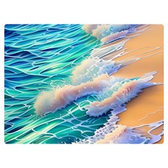 Waves At The Ocean s Edge One Side Premium Plush Fleece Blanket (extra Small)