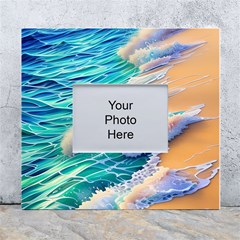 Waves At The Ocean s Edge White Wall Photo Frame 5  X 7  by GardenOfOphir