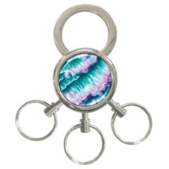 Summer Waves In Pink Iii 3-ring Key Chain by GardenOfOphir