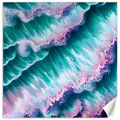 Summer Waves In Pink Iii Canvas 16  X 16  by GardenOfOphir