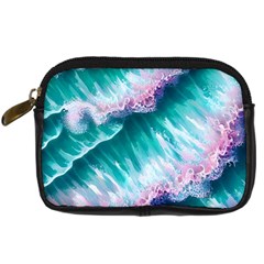 Summer Waves In Pink Iii Digital Camera Leather Case by GardenOfOphir