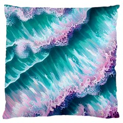 Summer Waves In Pink Iii Large Cushion Case (two Sides) by GardenOfOphir