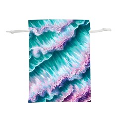 Summer Waves In Pink Iii Lightweight Drawstring Pouch (l) by GardenOfOphir