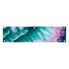 Summer Waves In Pink Iii Banner And Sign 4  X 1  by GardenOfOphir