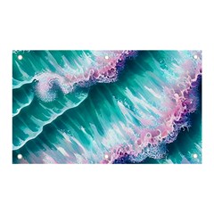 Summer Waves In Pink Iii Banner And Sign 5  X 3  by GardenOfOphir