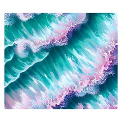 Summer Waves In Pink Iii One Side Premium Plush Fleece Blanket (small) by GardenOfOphir