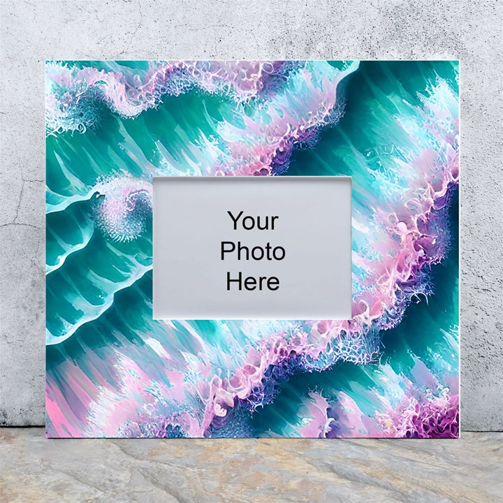 Summer Waves In Pink Iii White Wall Photo Frame 5  x 7 