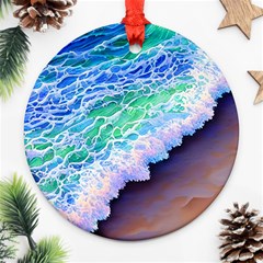 Blue Wave Ii Ornament (round) by GardenOfOphir