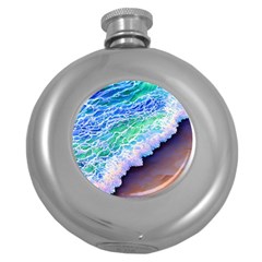 Blue Wave Ii Round Hip Flask (5 Oz) by GardenOfOphir