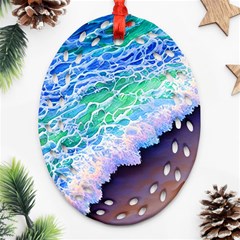 Blue Wave Ii Ornament (oval Filigree)