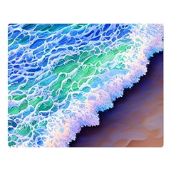 Blue Wave Ii One Side Premium Plush Fleece Blanket (large) by GardenOfOphir