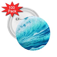 Blue Ocean Wave Watercolor Ii 2 25  Buttons (100 Pack)  by GardenOfOphir