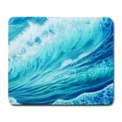 Blue Ocean Wave Watercolor Ii Large Mousepad by GardenOfOphir