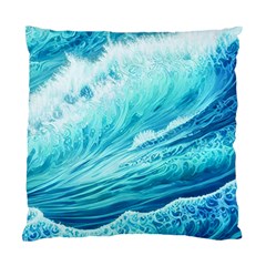 Blue Ocean Wave Watercolor Ii Standard Cushion Case (two Sides) by GardenOfOphir