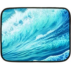 Blue Ocean Wave Watercolor Ii One Side Fleece Blanket (mini) by GardenOfOphir