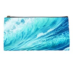 Blue Ocean Wave Watercolor Ii Pencil Case by GardenOfOphir