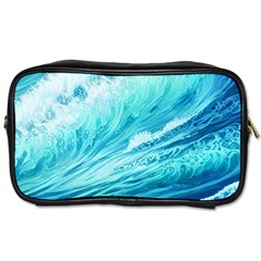 Blue Ocean Wave Watercolor Ii Toiletries Bag (one Side) by GardenOfOphir