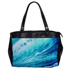 Blue Ocean Wave Watercolor Ii Oversize Office Handbag by GardenOfOphir