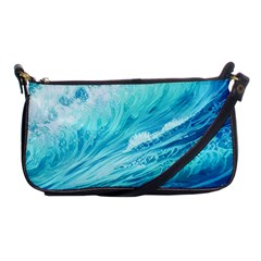 Blue Ocean Wave Watercolor Ii Shoulder Clutch Bag by GardenOfOphir