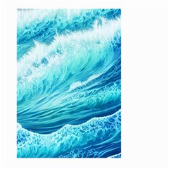 Blue Ocean Wave Watercolor Ii Large Garden Flag (two Sides) by GardenOfOphir