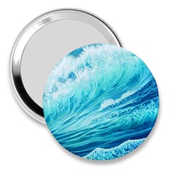 Blue Ocean Wave Watercolor Ii 3  Handbag Mirrors by GardenOfOphir